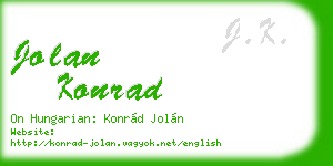 jolan konrad business card